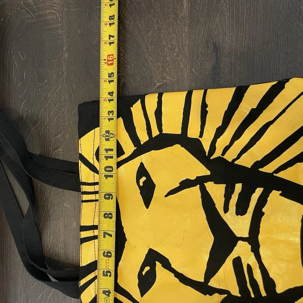 DISNEY THE LION KING BROADWAY MUSICAL 13” CANVAS TOTE BAG BLACK SIMBA MUFASA - Picture 6 of 7